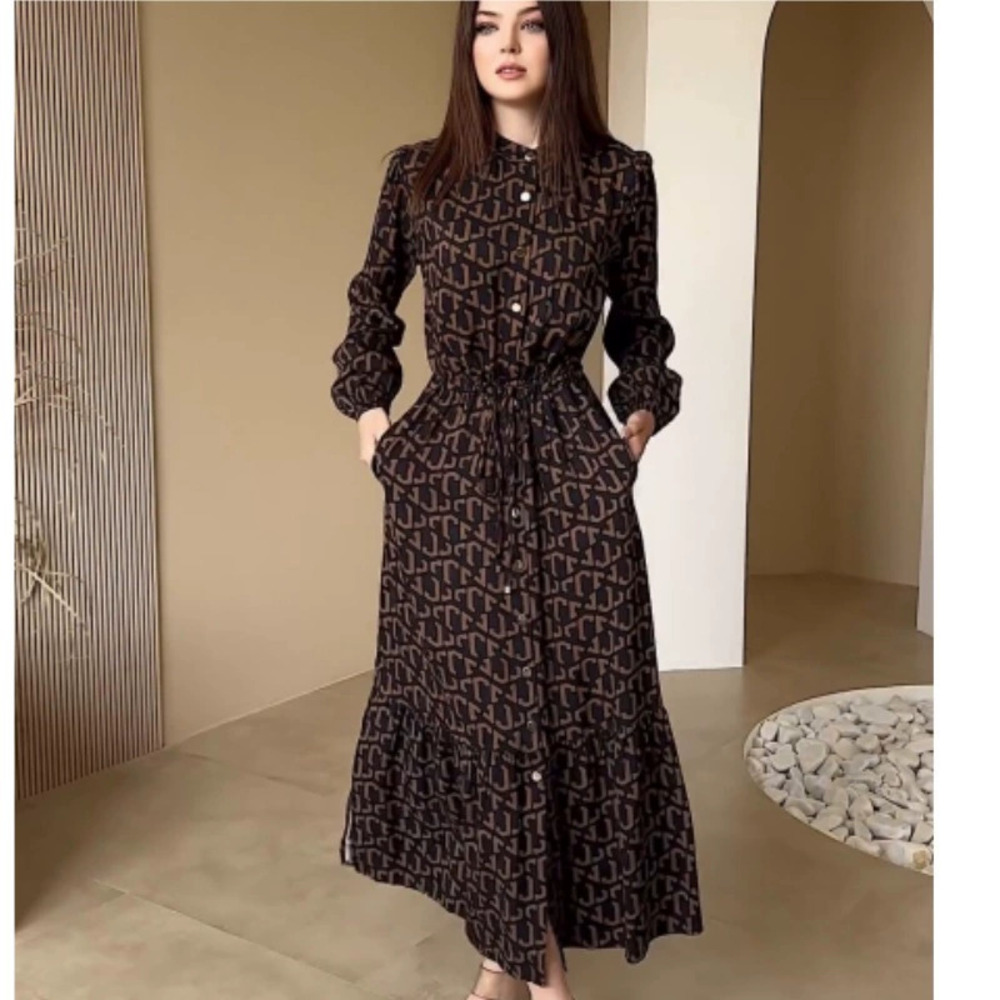 Forever 21 Elegant Tie Waist Single Breasted Maxi Dress